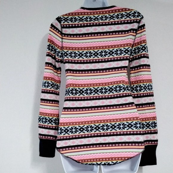 Old Navy Active Long Sleeve Striped Shirt Size M Medium Casual Boyfriend 007 - Picture 7 of 15